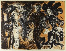 CERI RICHARDS colour lithograph (limited to 100) - figures, entitled 'Costers Dancing', signed and