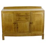 BRYNMAWR OAK RAILBACK SIDEBOARD designed by Paul Matt for Brynmawr Furniture, having two central