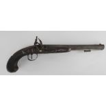 LATE 18TH / EARLY 19TH CENTURY FLINTLOCK PISTOL BY EDWARD BATE stamped maker's mark to yellow