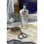 CLAUDIA WILLIAMS mixed media - still-life, entitled verso 'The Old Glass Bottle', signed, 56 x