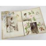 AVERIL VIVIAN'S SCRAPBOOK titled as such and containing watercolours, photographs of staff and other