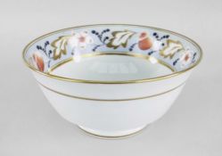 A RARE SWANSEA PORCELAIN BOWL decorated with stylized poppy-seed boxes, pattern No. 297 to a band