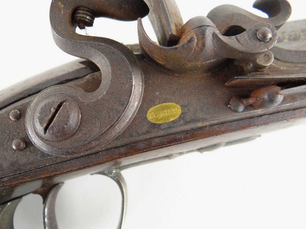 LATE 18TH / EARLY 19TH CENTURY FLINTLOCK PISTOL BY EDWARD BATE stamped maker's mark to yellow - Image 4 of 34