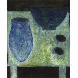 VIVIENNE WILLIAMS mixed media - still life study of a jug and bowl, entitled verso on Martin