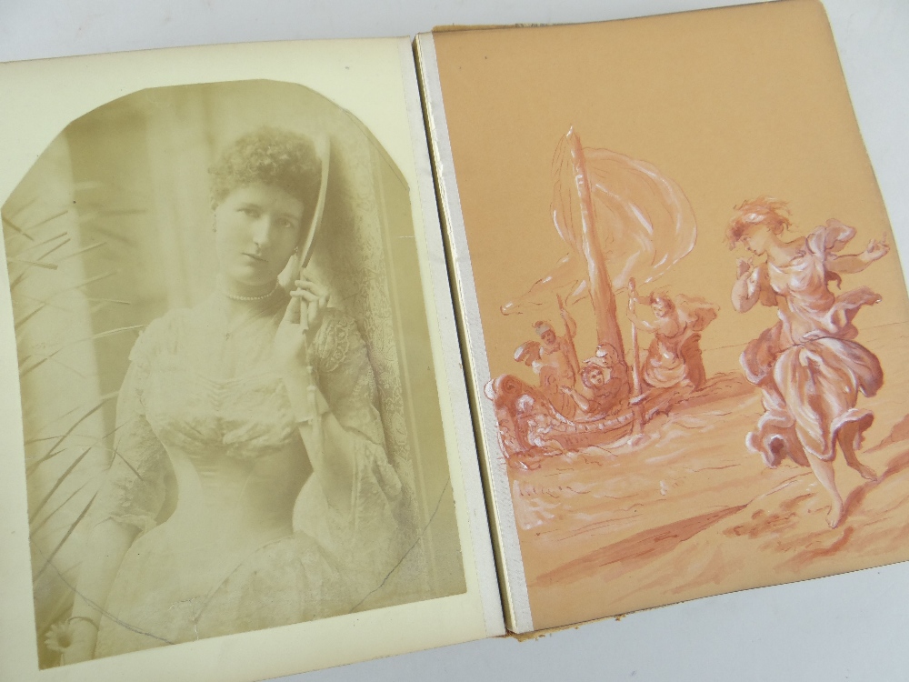AVERIL VIVIAN'S SCRAPBOOK titled as such and containing watercolours, photographs of staff and other - Image 4 of 10