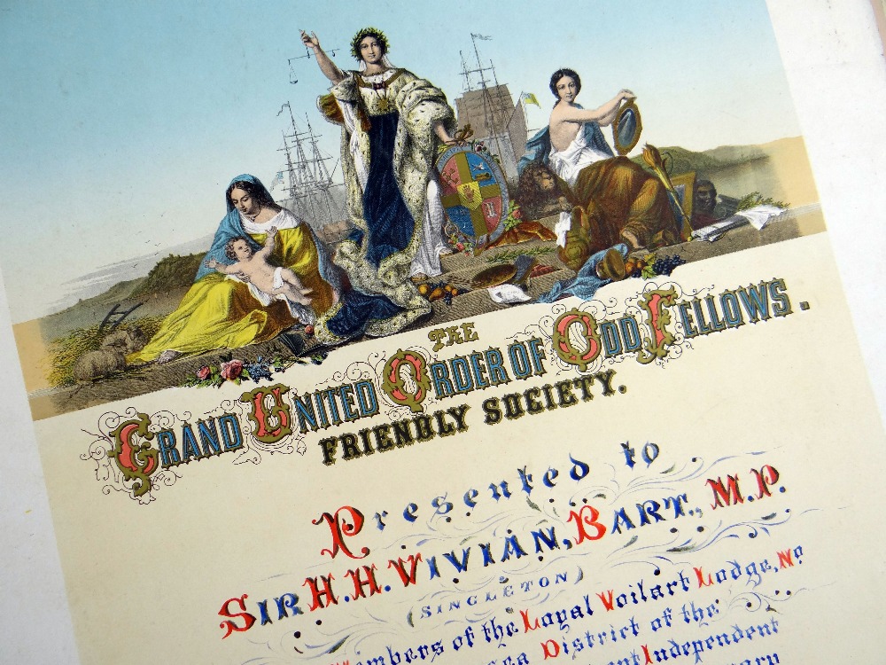 SEVEN HIGHLY DECORATIVE LATE-VICTORIAN CALLIGRAPHY & PICTORIAL CERTIFICATES ILLUSTRATED BY HAND - Image 5 of 9