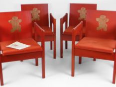 FOUR INVESTITURE CHAIRS an icon of design being the 1969 Prince of Wales Investiture chair by Lord