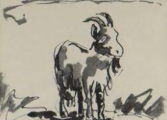 JOSEF HERMAN RA inkwash - entitled verso 'The Goat', 18 x 24cms Provenance: 2011 receipt from