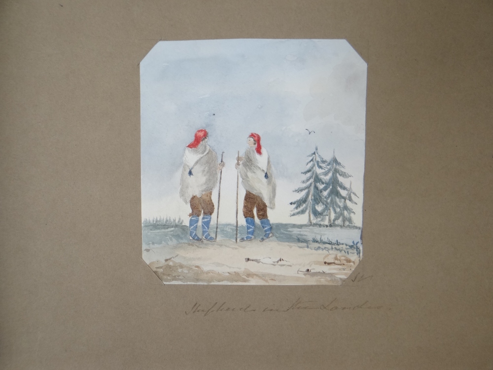 ALBUM OF WATERCOLOURS OF CONTINENTAL SCENES from a 'Grand Tour' type journey from one of the - Image 17 of 28