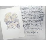 SIR KYFFIN WILLIAMS RA handwritten duplex letter on the artist's headed paper - personal letter from