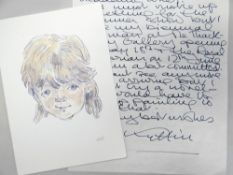 SIR KYFFIN WILLIAMS RA handwritten duplex letter on the artist's headed paper - personal letter from