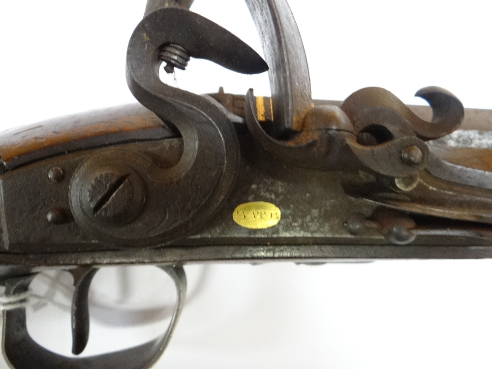 LATE 18TH / EARLY 19TH CENTURY FLINTLOCK PISTOL BY EDWARD BATE stamped maker's mark to yellow - Image 13 of 34