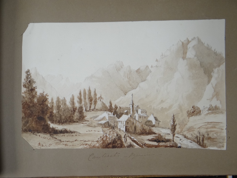 ALBUM OF WATERCOLOURS OF CONTINENTAL SCENES from a 'Grand Tour' type journey from one of the - Image 16 of 28