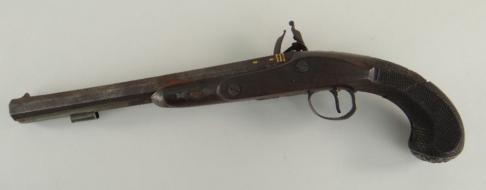 LATE 18TH / EARLY 19TH CENTURY FLINTLOCK PISTOL BY EDWARD BATE stamped maker's mark to yellow - Image 3 of 34