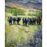 IFOR PRITCHARD oil on board - Welsh cattle in Snowdonia, signed 'Ifor', 31 x 25cms