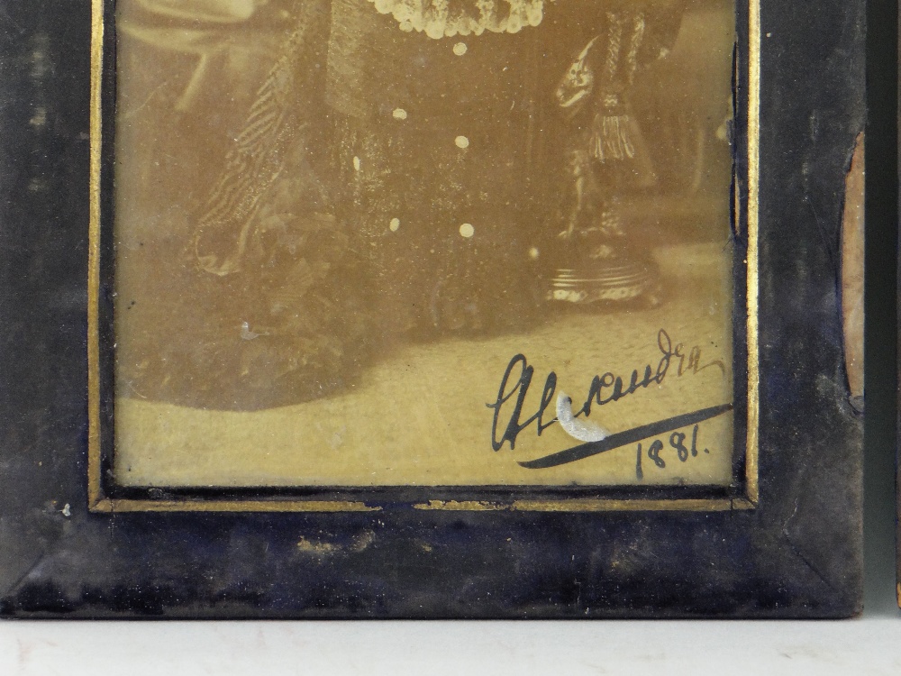 PAIR OF SIGNED PHOTOGRAPHS OF PRINCE OF WALES (ALBERT EDWARD) & ALEXANDRA OF DENMARK both dated 1881 - Image 2 of 3