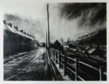 DAVID CARPANINI artist's proof etching - South Wales Valley street scene, entitled in pencil to