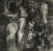 MERLYN EVANS etching and aquatint - entitled 'Women in Interior 1946', 37 x 38cms