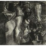 MERLYN EVANS etching and aquatint - entitled 'Women in Interior 1946', 37 x 38cms