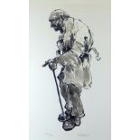 SIR KYFFIN WILLIAMS RA limited edition (206/750) print - hunched figure, entitled 'Farmer at