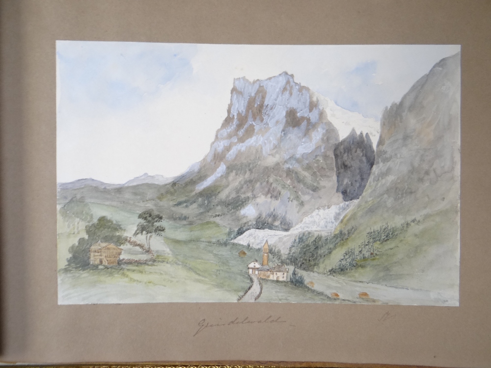 ALBUM OF WATERCOLOURS OF CONTINENTAL SCENES from a 'Grand Tour' type journey from one of the - Image 9 of 28