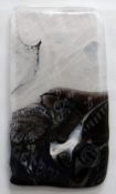 BILL SWAN mounted glass - abstract, entitled 'Cerdd', 25 x 13cms