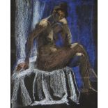 CLAUDIA WILLIAMS pastel - study of seated nude female, signed and dated '99, 45 x 35cms