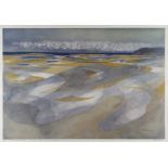 JOHN ELWYN limited edition (255/300) colour lithograph - beach scene, entitled 'Laugharne Estuary