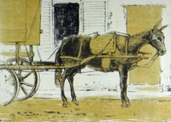 ARTHUR CHARLTON lithograph - lame mule and cart, signed, 20 x 27cms Auctioneer's Note: the artist