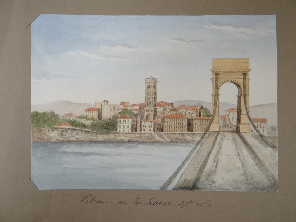 ALBUM OF WATERCOLOURS OF CONTINENTAL SCENES from a 'Grand Tour' type journey from one of the - Image 27 of 28