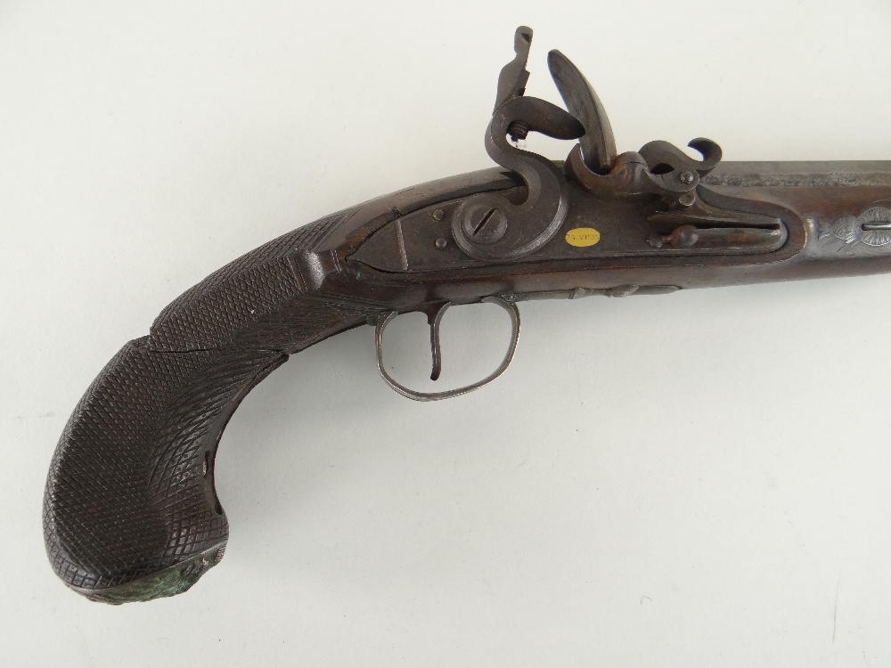 LATE 18TH / EARLY 19TH CENTURY FLINTLOCK PISTOL BY EDWARD BATE stamped maker's mark to yellow - Image 2 of 34