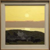 SIR KYFFIN WILLIAMS RA superb exhibition quality oil on canvas - sunset over an Anglesey farmstead