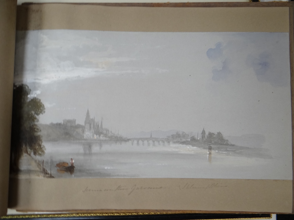 ALBUM OF WATERCOLOURS OF CONTINENTAL SCENES from a 'Grand Tour' type journey from one of the - Image 12 of 28