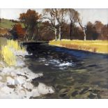 DONALD McINTYRE acrylic - Snowdonia river scene, entitled verso 'River Ogwen No.1', signed, 48 x