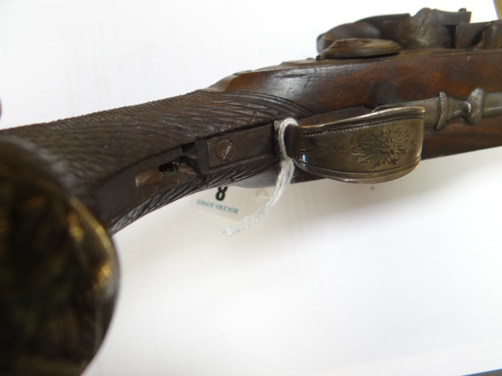 LATE 18TH / EARLY 19TH CENTURY FLINTLOCK PISTOL BY EDWARD BATE stamped maker's mark to yellow - Image 9 of 34