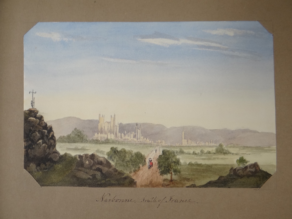 ALBUM OF WATERCOLOURS OF CONTINENTAL SCENES from a 'Grand Tour' type journey from one of the - Image 22 of 28