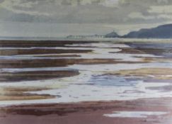 ARTHUR CHARLTON non-inscribed artist's proof lithograph - Mumbles at low-tide, circa 1980-82, 40 x