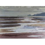 ARTHUR CHARLTON non-inscribed artist's proof lithograph - Mumbles at low-tide, circa 1980-82, 40 x