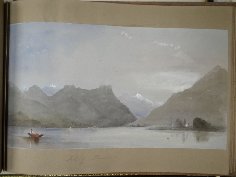 ALBUM OF WATERCOLOURS OF CONTINENTAL SCENES from a 'Grand Tour' type journey from one of the - Image 7 of 28