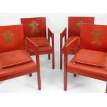 FOUR INVESTITURE CHAIRS an icon of design being the 1969 Prince of Wales Investiture chair by Lord
