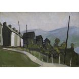 ELWYN THOMAS oil on canvas - South Wales and valleys terraced houses, signed and dated '92, 25 x