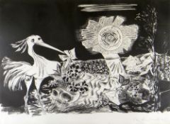 CERI RICHARDS limited edition (40/50) lithograph - entitled 'The Flowering Skull' from 'The Dylan