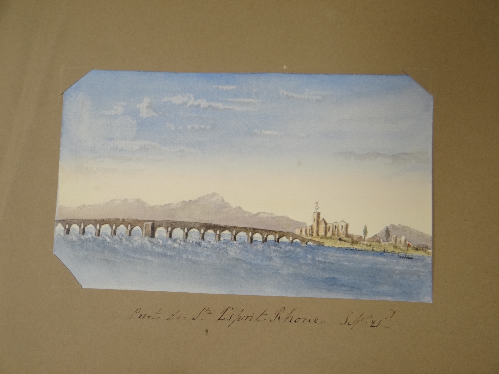 ALBUM OF WATERCOLOURS OF CONTINENTAL SCENES from a 'Grand Tour' type journey from one of the - Image 26 of 28