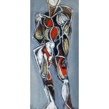 ELVET THOMAS mixed media - entitled verso 'Standing Man (David) 1954', 38 x 17cms