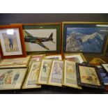 CLASSICAL ART NOUVEAU & OTHER FRAMED PICTURES & PRINTS, a quantity