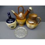 DOULTON LAMBETH STONEWARE COMMEMORATIVES including the old Sarum kettle with silver mounted spout