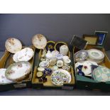 DECORATIVE CERAMICS and cabinet ware, three boxes including Limoges, Royal Worcester, Royal Albert