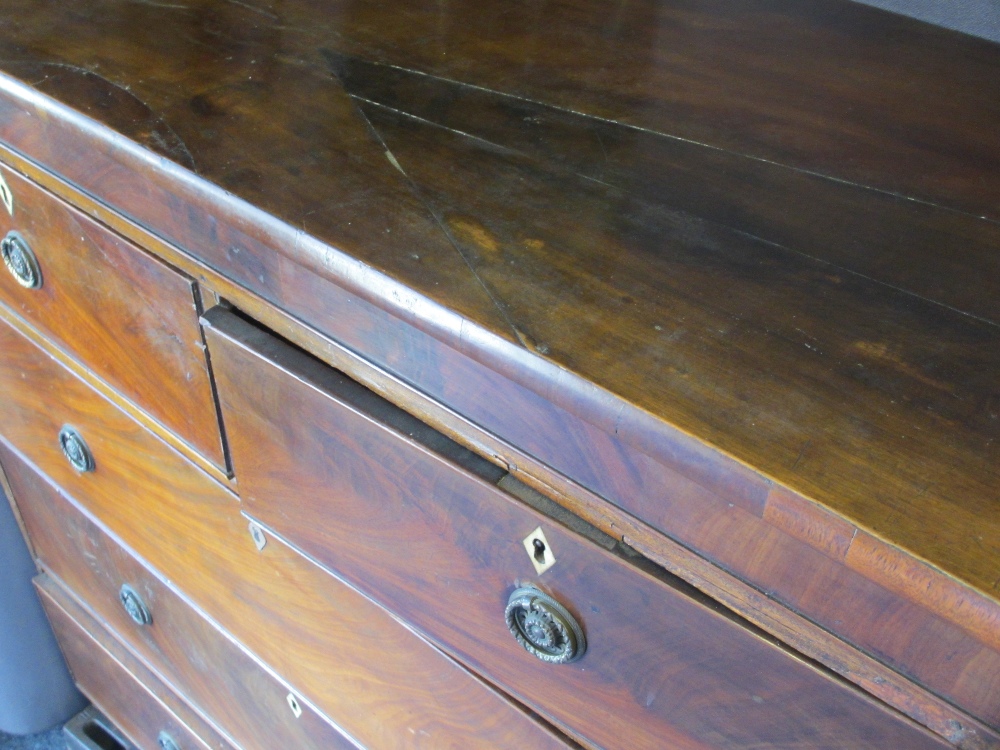 VICTORIAN MAHOGANY CHEST of two short over three long drawers, having ring pull handles and ivory - Image 2 of 2