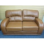 STYLISH BROWN LEATHER EFFECT SOFA BED, 93cms H, 172cms W, 56cms seat depth