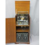 TECHNICS SOUND SYSTEM in a reproduction mahogany cabinet, 89cms H, 46cms W, 42cms D E/T